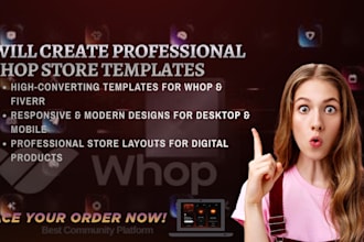 create high converting whop store gig templates and images