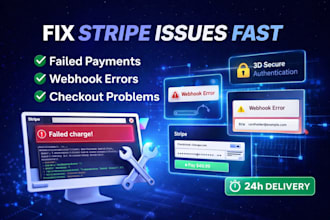 fix stripe payment errors, webhooks, and failed charges