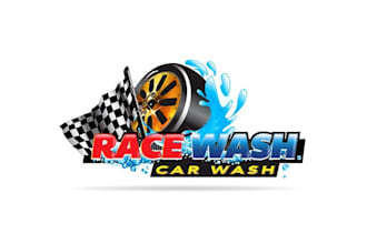 create fantastic modern logo for race wash car wash