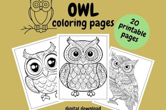 create hand drawn owl king logo