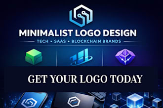 design minimalist logo design for tech, saas, and blockchain