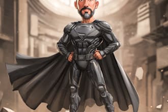 draw a cartoon caricature, logo, portrait, or avatar