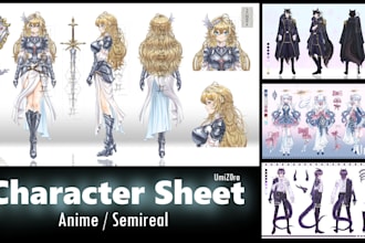 design characters or reference sheet