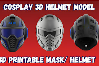 create custom 3d mask 3d helmet 3d anime mask cosplay mask stl for 3d printing