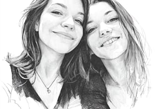draw your portrait in a watercolor friendship portrait