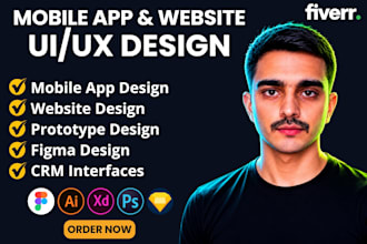 design mobile app and web app prototypes, UX UI design, website mockups in figma