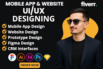 design mobile app and web app prototypes, UX UI design, website mockups in figma
