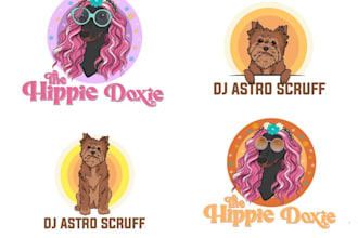 design unique pet shop, dog and pet grooming logo