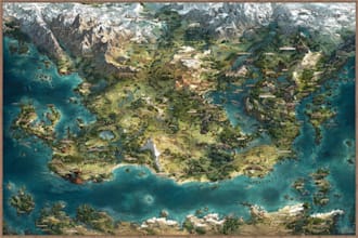 make amazing fantasy dnd map illustration