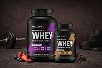 create protein supplement packaging design