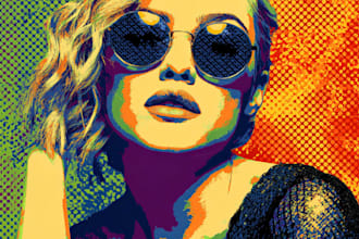 illustrate a professional pop art portrait