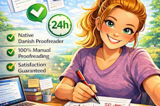 proofread danish text within 24 hours
