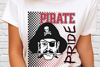 do unique mascot t shirt pirate logo design