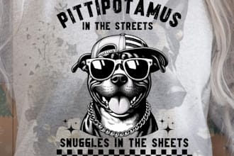 design t shirt dog pitbull puppy logo