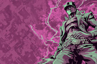 create a custom jojo bizarre adventure inspired artwork