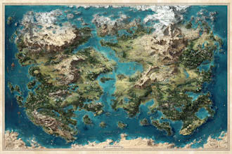 illustrate magnificent a fantasy dnd map illustration
