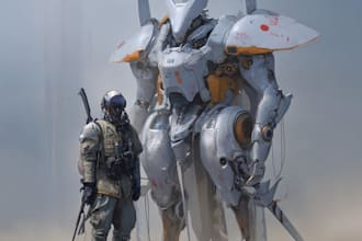 design any type of robot, armor or mecha in line art