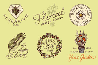 create luxury feminine flower logo for you