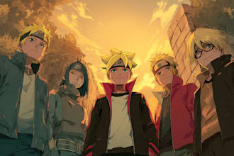 draw you or your oc in naruto boruto style drawing