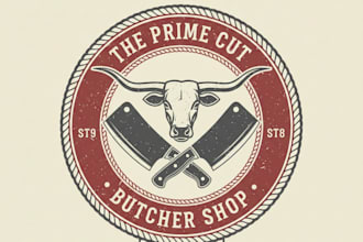 design a bold and professional butcher logo for your business
