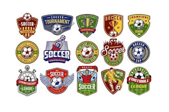 create circular football badge or roundel soccer logo