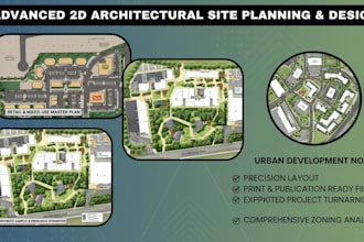 design 2dsite plan, real estate map, master, subdivision and landscape plot plan