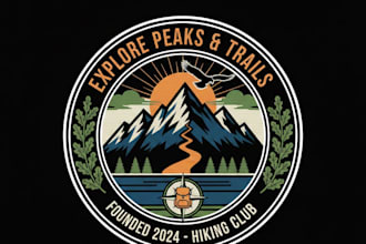 design an adventurous and nature inspired hiking logo