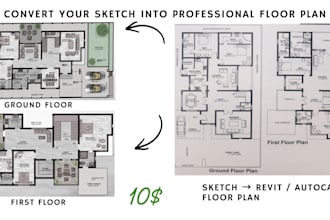 convert your sketch or PDF into detailed revit bim house model