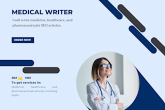write medicine, healthcare, and pharmaceuticals SEO articles