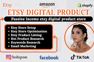 create passive income etsy digital product etsy shop setup etsy seo etsy store
