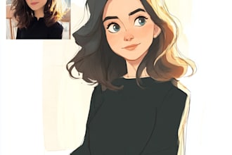 draw a portrait in semi realism disney cartoon style