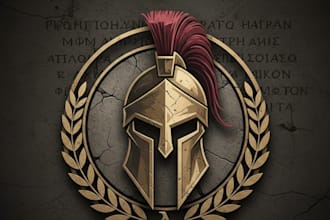 design a bold and powerful spartan head logo for your brand