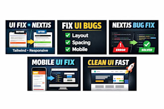 fix nextjs bugs react UI issues and tailwind CSS layout