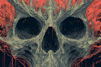 make a horror style illustration, artwork, cover