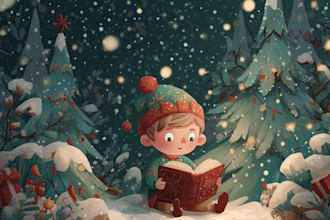 design christmas children story book illustration
