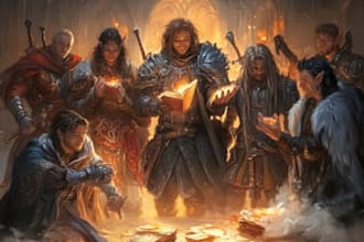 draw original dnd or rpg character art mpas party for you