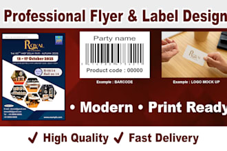 design barcodes labels flyers and excel sheet professionally