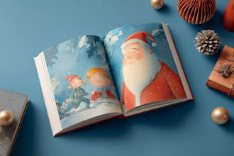 design christmas children story book illustration