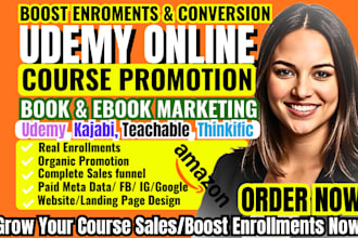 boost udemy online course promotion, udemy course enrollement udemy sales funnel