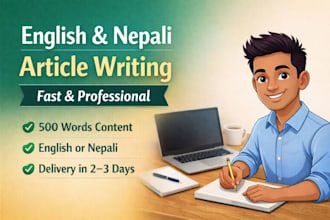 write and type professional content in english and nepali