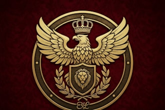 design a luxurious and powerful emperor logo for your brand
