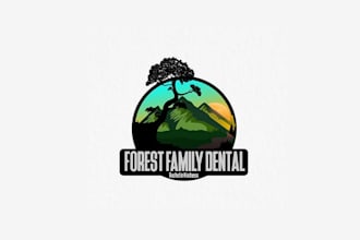 design amazing forest family dental logo