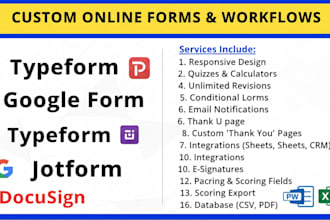 create jotform, google form, typeform, online surveys