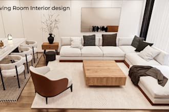 do a living room interior for apartment and small space