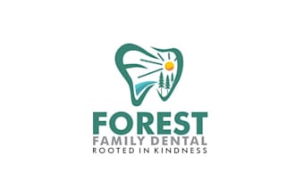 design awesome forest family dental logo