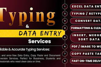 do typing, retyping, data entry and data formatting work accurately
