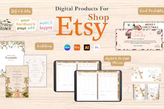 design digital products for etsy, printify and pod sites