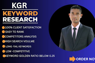 do the best SEO kgr keyword research for google or website first page rank