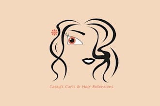 make handmade art cosmetics logo for curls hair extensions