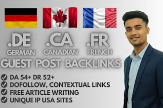 write guest post backlinks on german de canadian ca french fr duch nl websites